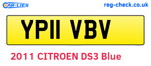 YP11VBV are the vehicle registration plates.