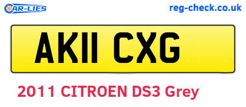 AK11CXG are the vehicle registration plates.