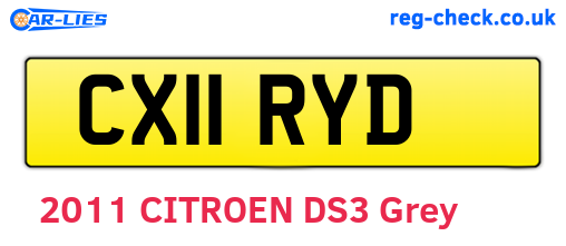 CX11RYD are the vehicle registration plates.