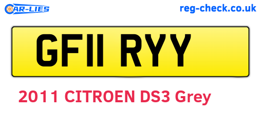 GF11RYY are the vehicle registration plates.