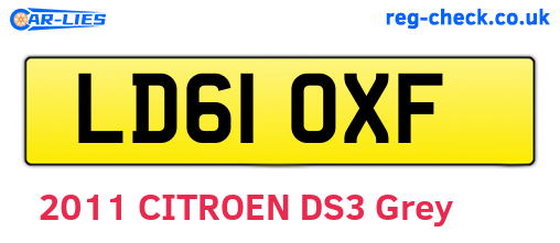 LD61OXF are the vehicle registration plates.