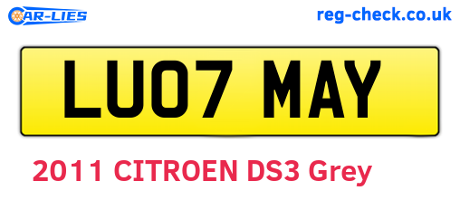 LU07MAY are the vehicle registration plates.