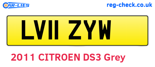 LV11ZYW are the vehicle registration plates.
