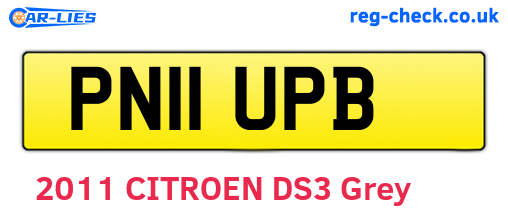 PN11UPB are the vehicle registration plates.