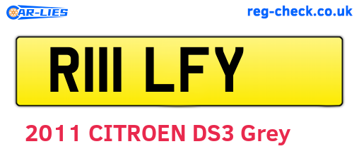R111LFY are the vehicle registration plates.