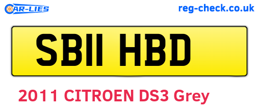 SB11HBD are the vehicle registration plates.