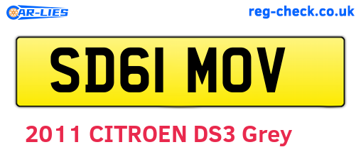 SD61MOV are the vehicle registration plates.