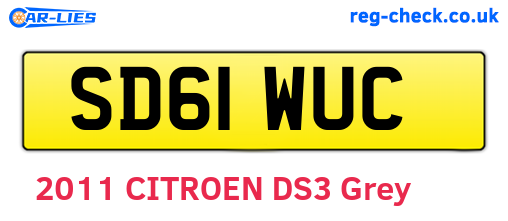 SD61WUC are the vehicle registration plates.