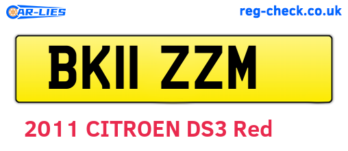 BK11ZZM are the vehicle registration plates.