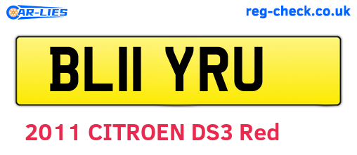 BL11YRU are the vehicle registration plates.