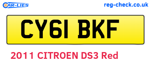 CY61BKF are the vehicle registration plates.
