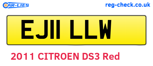 EJ11LLW are the vehicle registration plates.