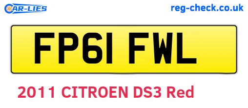 FP61FWL are the vehicle registration plates.