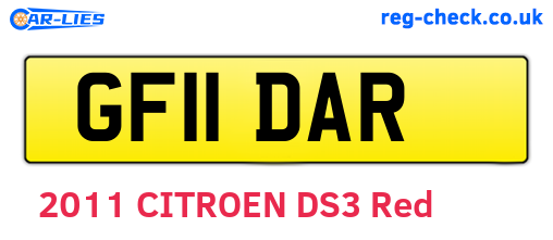 GF11DAR are the vehicle registration plates.