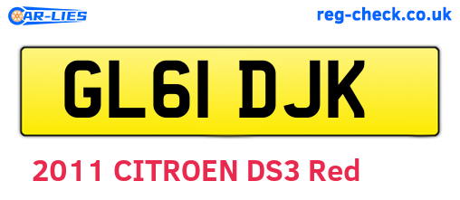 GL61DJK are the vehicle registration plates.