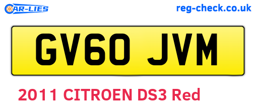 GV60JVM are the vehicle registration plates.