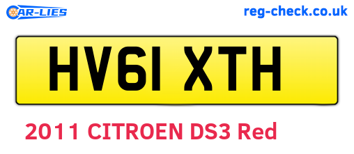 HV61XTH are the vehicle registration plates.