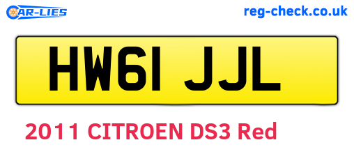HW61JJL are the vehicle registration plates.