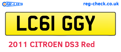 LC61GGY are the vehicle registration plates.