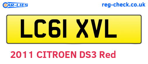 LC61XVL are the vehicle registration plates.