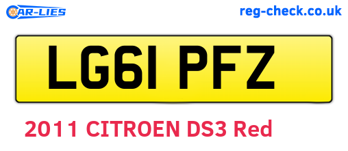 LG61PFZ are the vehicle registration plates.
