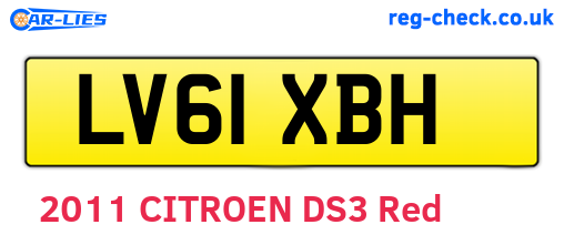 LV61XBH are the vehicle registration plates.