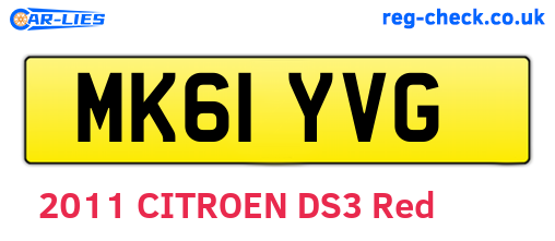 MK61YVG are the vehicle registration plates.