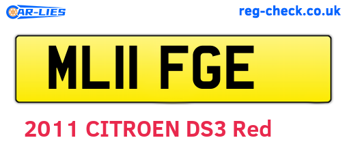 ML11FGE are the vehicle registration plates.