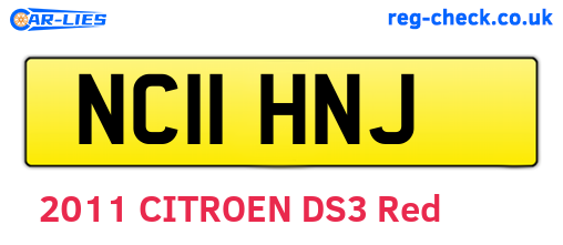 NC11HNJ are the vehicle registration plates.