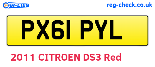 PX61PYL are the vehicle registration plates.