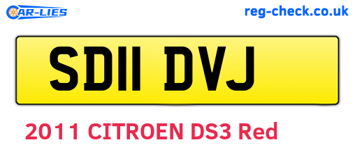 SD11DVJ are the vehicle registration plates.