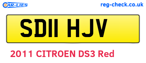 SD11HJV are the vehicle registration plates.
