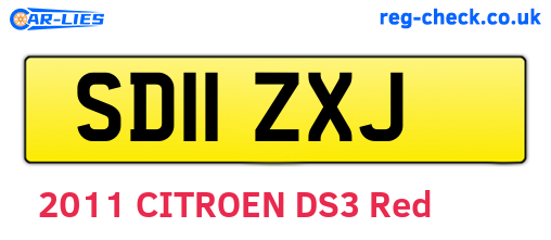 SD11ZXJ are the vehicle registration plates.