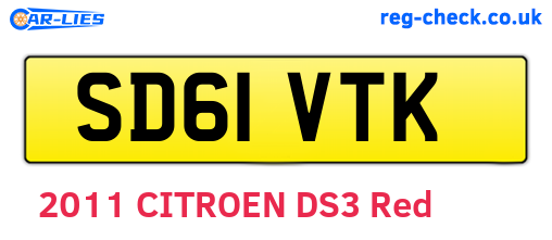 SD61VTK are the vehicle registration plates.