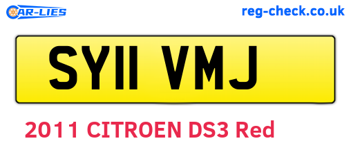 SY11VMJ are the vehicle registration plates.