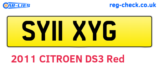 SY11XYG are the vehicle registration plates.