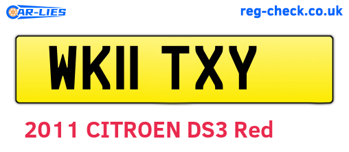 WK11TXY are the vehicle registration plates.