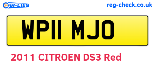 WP11MJO are the vehicle registration plates.