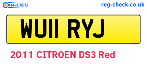 WU11RYJ are the vehicle registration plates.