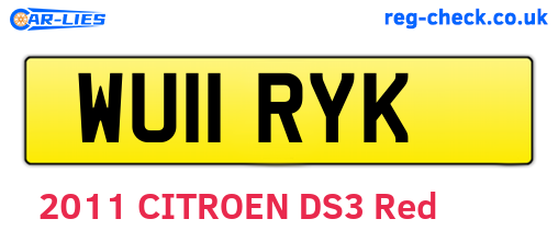 WU11RYK are the vehicle registration plates.