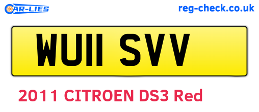 WU11SVV are the vehicle registration plates.