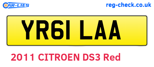 YR61LAA are the vehicle registration plates.