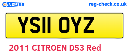 YS11OYZ are the vehicle registration plates.