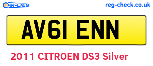 AV61ENN are the vehicle registration plates.