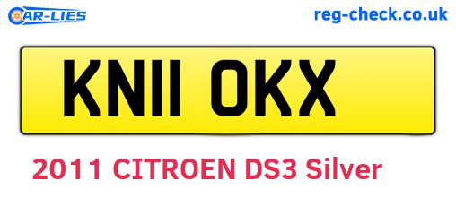 KN11OKX are the vehicle registration plates.
