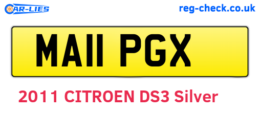 MA11PGX are the vehicle registration plates.