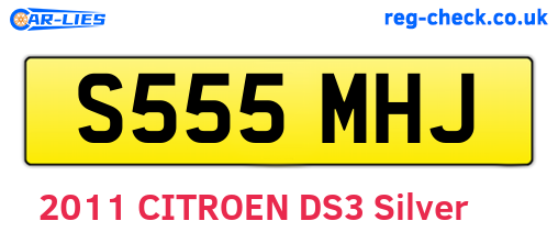 S555MHJ are the vehicle registration plates.