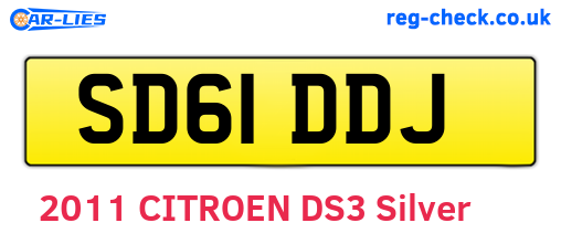 SD61DDJ are the vehicle registration plates.