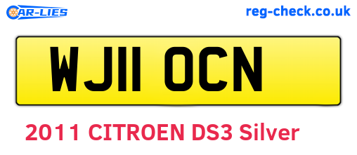 WJ11OCN are the vehicle registration plates.