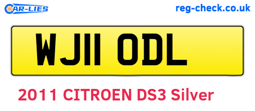 WJ11ODL are the vehicle registration plates.